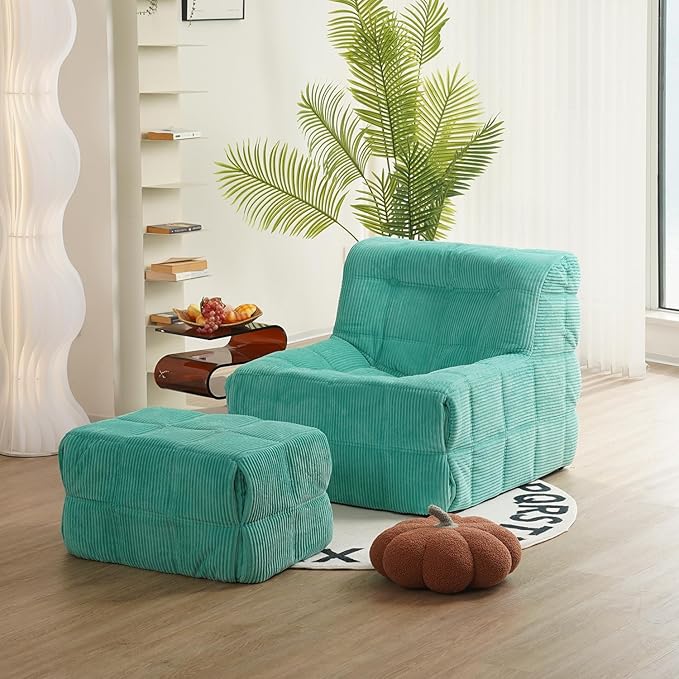 N&V CUBICUS Armless Floor Sofa, All New Hybrid Foam Design, by NV