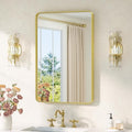 TETOTE Gold Vanity Mirror 20 x 30 Brushed Gold Metal Framed Vanity Mirror by TETOTE