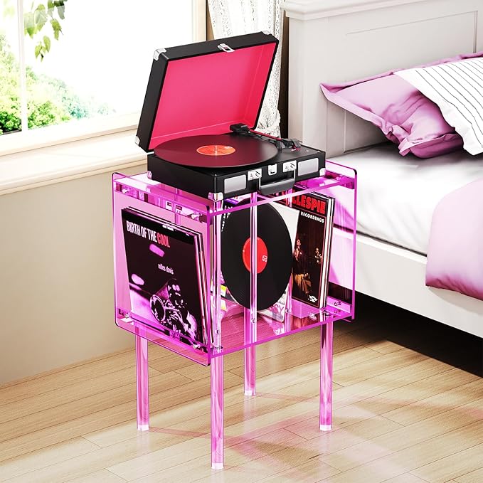 Acrylic Record Player Stand, - Image 7