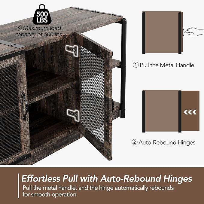 GarveeHome Farmhouse TV Stand for 65/75 inch TV, Entertainment Center - Image 5