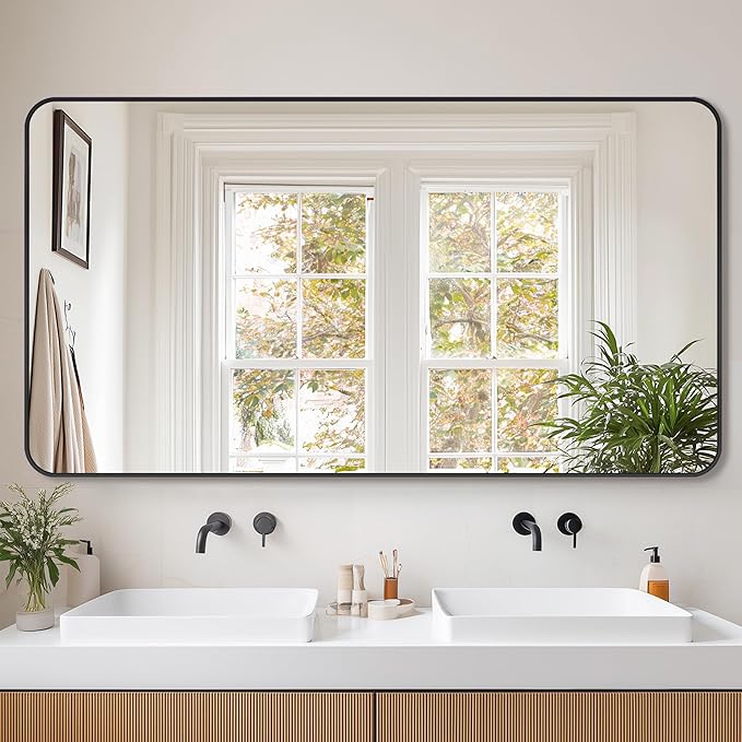 Bathroom Mirror 55" x 30", Large Rectangle Wall Mirror, Entryway Decor - Image 2