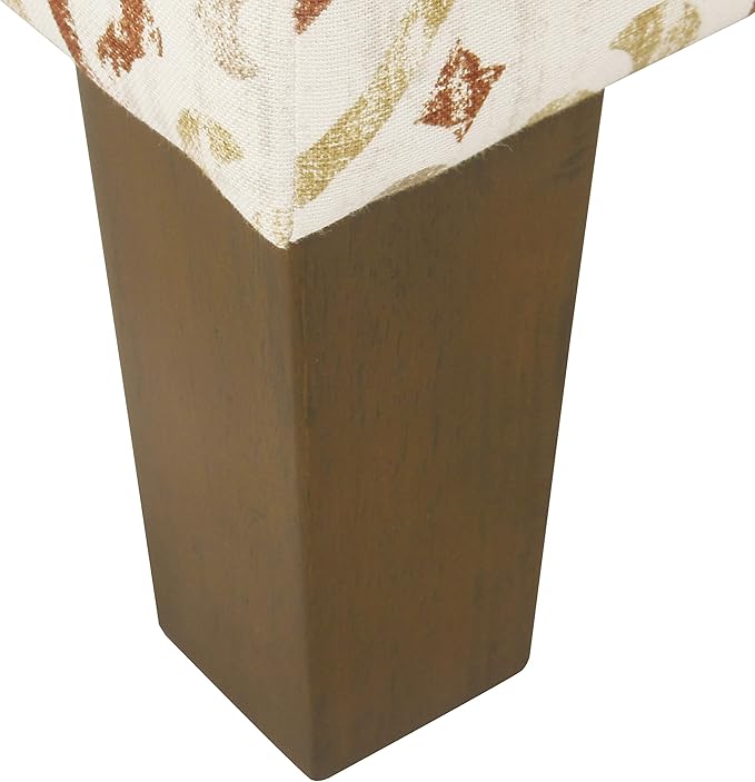 Square Ottoman - Burnt Orange and Cream Medallion - Image 8