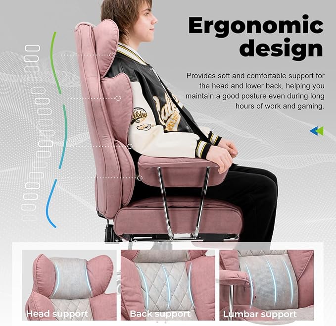 COMHOMA Big and Tall Office Chair, High Back Leather Gaming Chair - Image 3