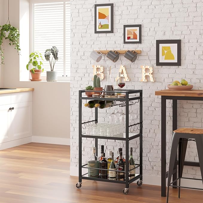 TUTOTAK Bar Cart, Home Bar Serving Cart - Image 2