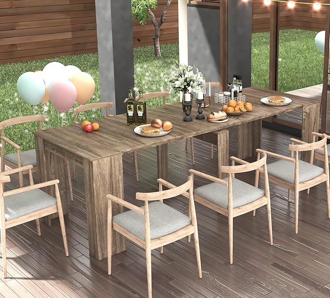 KEIKI 20"-118.5" L Extendable Foldable Dining Room Table by Unknown