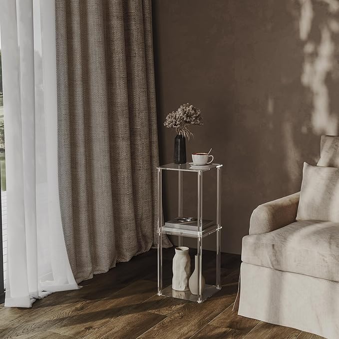 HMYHUM Acrylic Drink Table for Small Spaces, Easy Assembly - Image 2