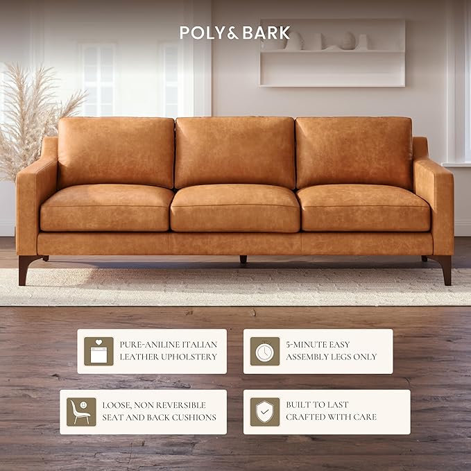 Poly & Bark Sorrento Leather Couch - Image 5