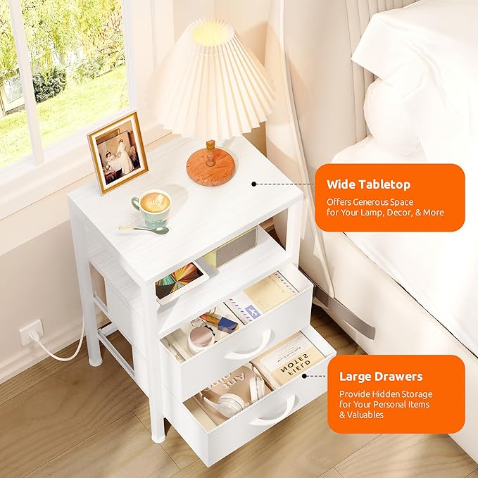 NightStand Bedside Charging Table Bedroom - Image 5