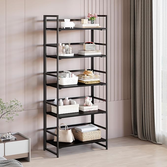 BHG Vintage Multifunctional Folding Bookshelf, No-Assembly Plant Stand Storage - Image 4