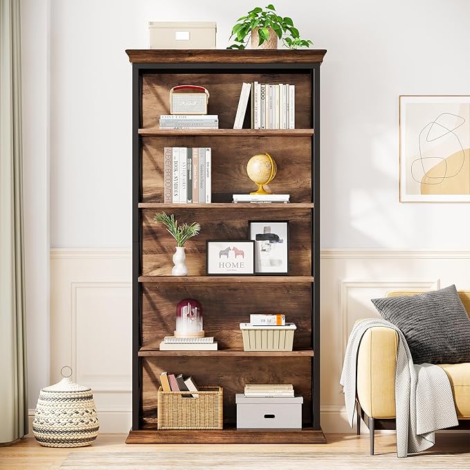 Tribesigns 6-Tier Bookcase, 71 Inches Industrial Bookshelves and Bookcases - Image 3