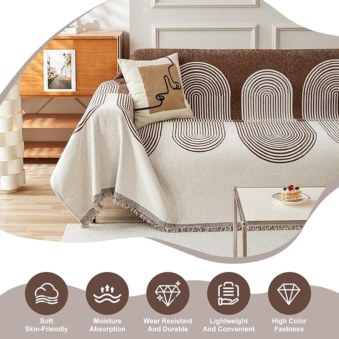 STACYPIK Soft Boho Chenille Couch Cover - Image 5