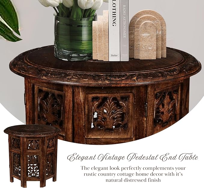 Round Wood Coffee Table - Image 8