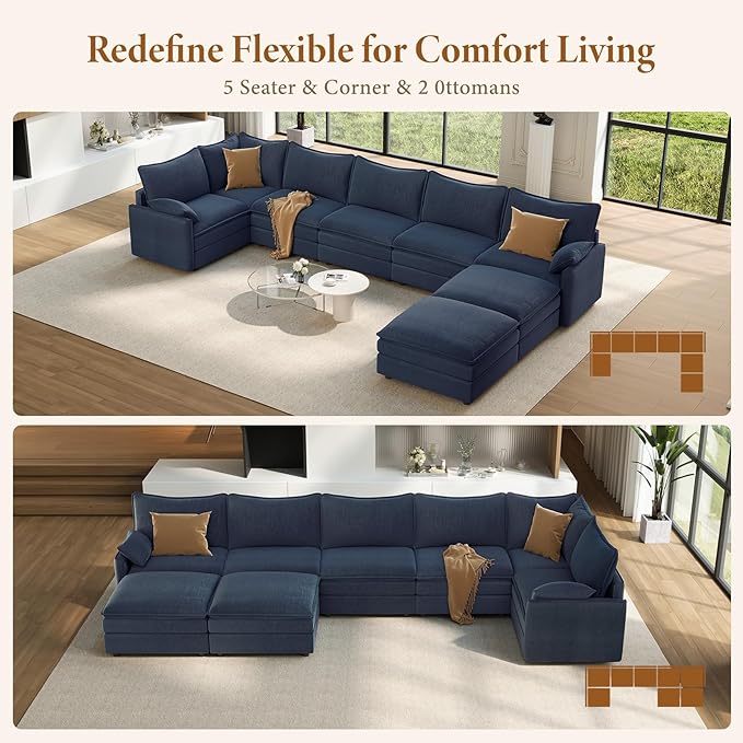 Vesgantti Large Modular Sectional Sofa, Big Comfy Cloud Couch - Image 7