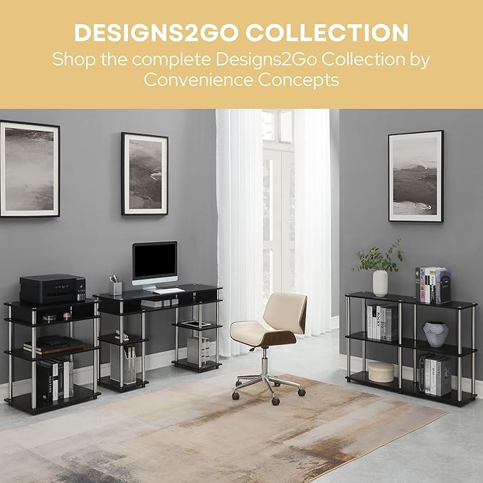 Convenience Concepts Designs2Go No Tools 3 Tier Wide Console Table 42" - Image 10