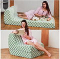 Bean Bag Chair with Checkerboard Shaker Fleece Fabric, Folding Sofa Bed by SnugSofeeFoamSofa