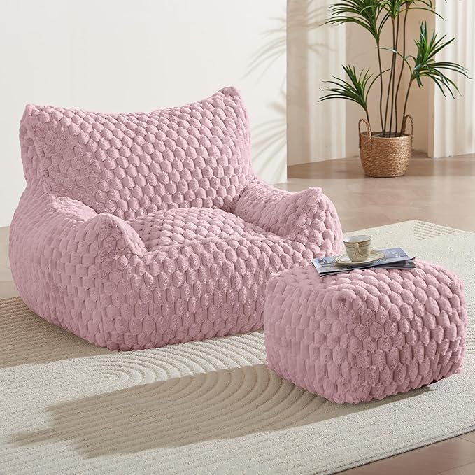 Bean Bag Chair with Ottoman by Unknown