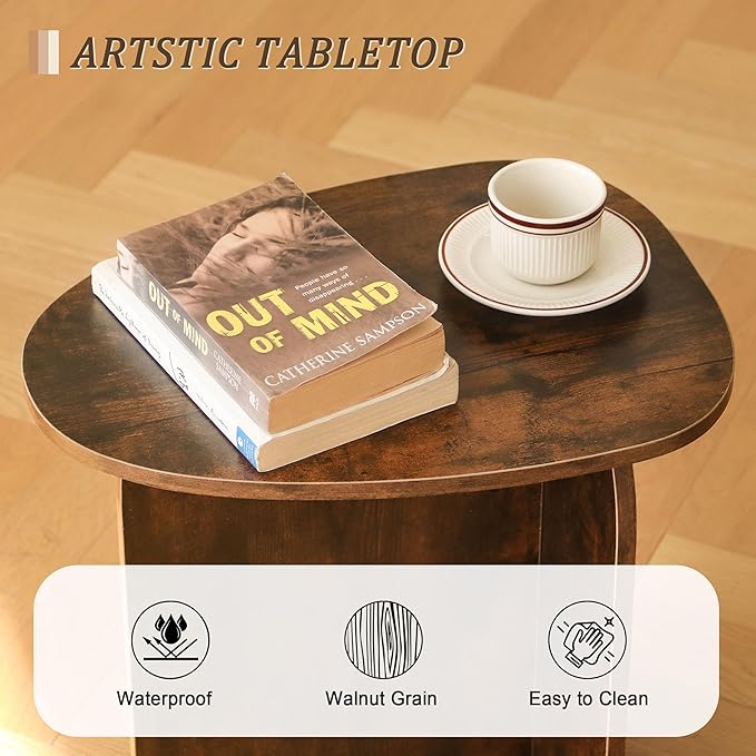 AWASEN Side Table, Small Triangle End Table Living Room, Modern Accent Table - Image 4