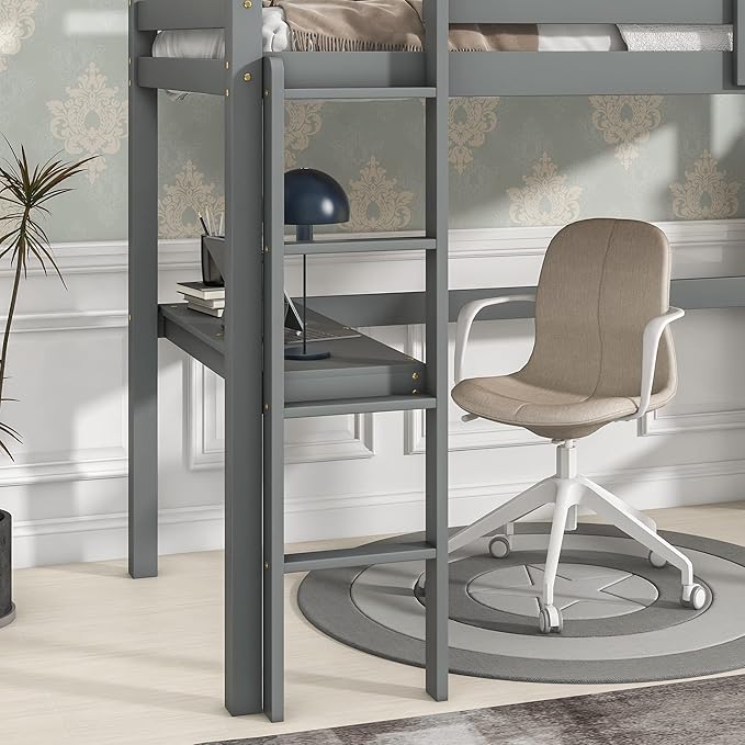 HomSof Twin Loft Bed with Built-in Desk - Image 5