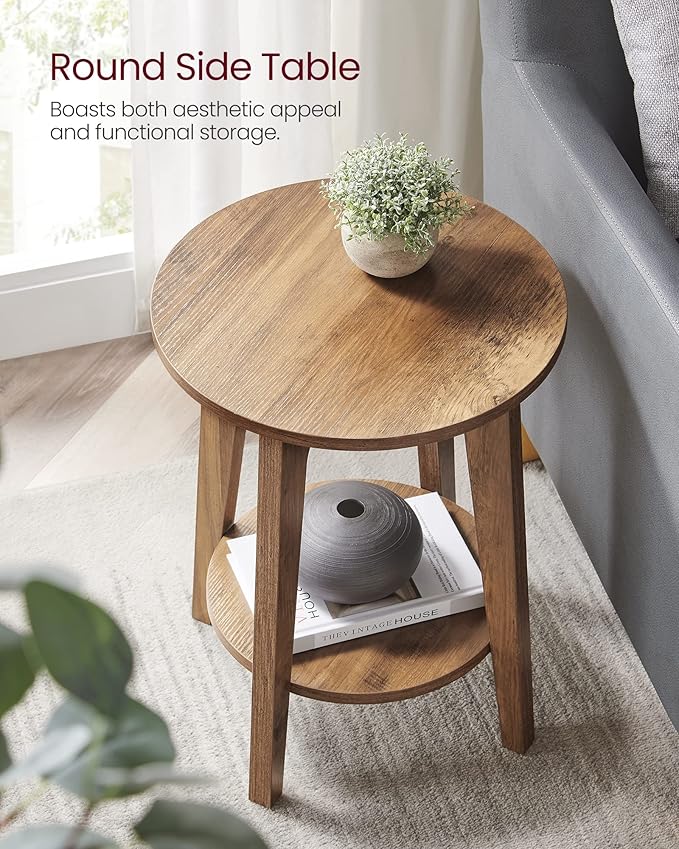 VASAGLE Side Table, Small Round End Table - Image 4