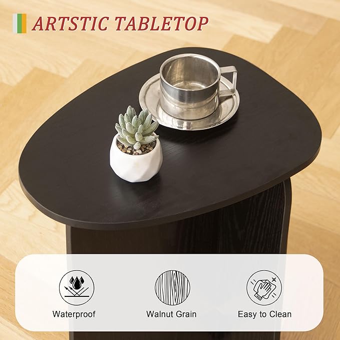 AWASEN Black Side Table, Small Triangle End Table Living Room, Modern Accent - Image 6