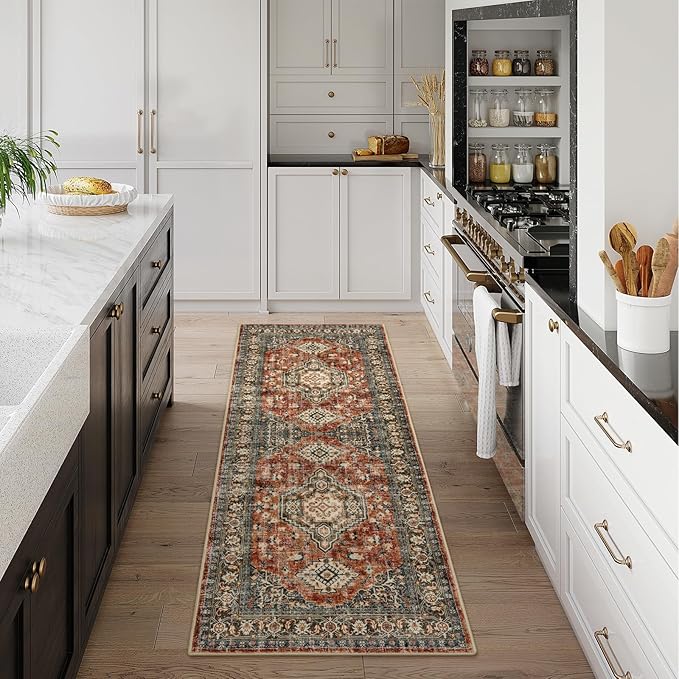 Lahome Oriental Kitchen Runner Rug Non Slip, 2x5 Washable Hallway Runner - Image 4