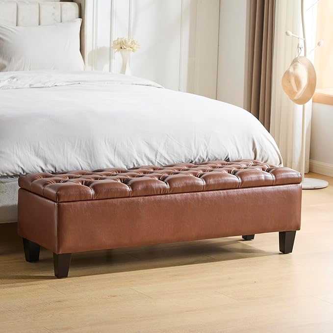 Christopher Knight Home Ottilie Faux Leather Storage Ottoman Bench, Wooden by ChristopherKnightHome