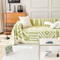 HANDONTIME Green Sofa Covers Chenille Couch Covers Universal Sofa Cover Boho by HANDONTIME