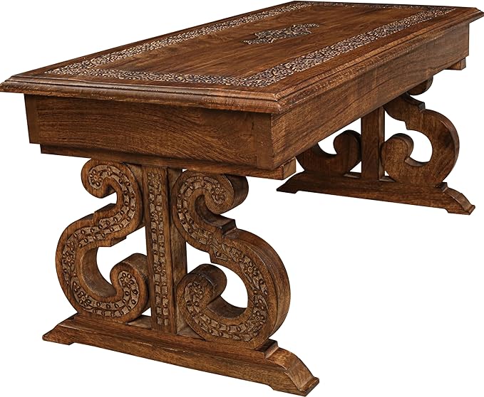 Lightnpro Handcrafted Mango Wood Rectangular Coffee Table - Image 8