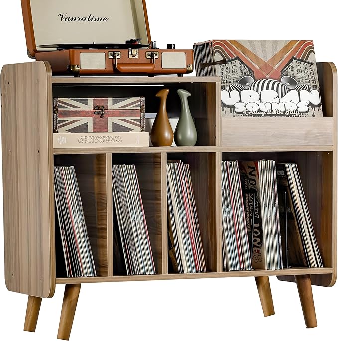 Record Player Stand, Large Record Player Table Cabinet by Unknown