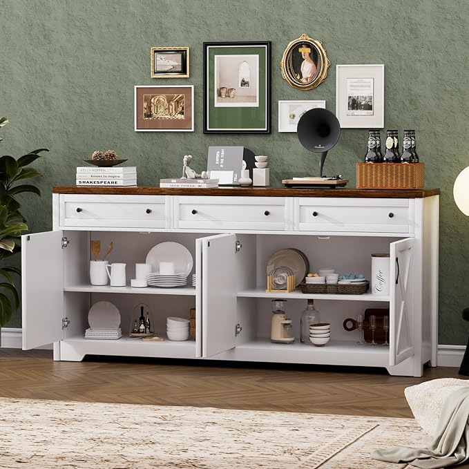 66'' Farmhouse Sideboard Buffet Cabinet - Image 5