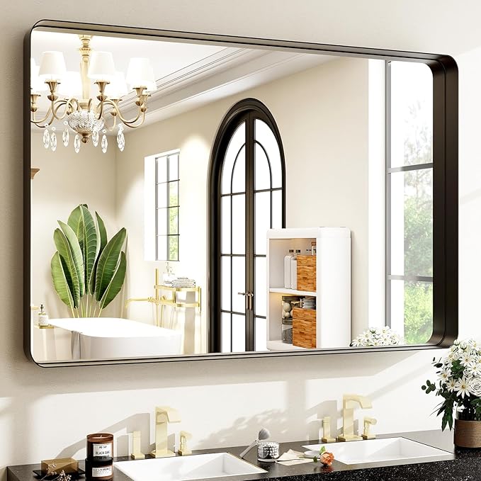 30"x40" Black Bathroom Mirror by EASLY