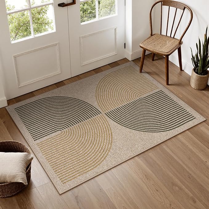 Lahome Rainbow Front Door Mat, Farmhouse Neutral Non Slip Non Shedding - Image 2