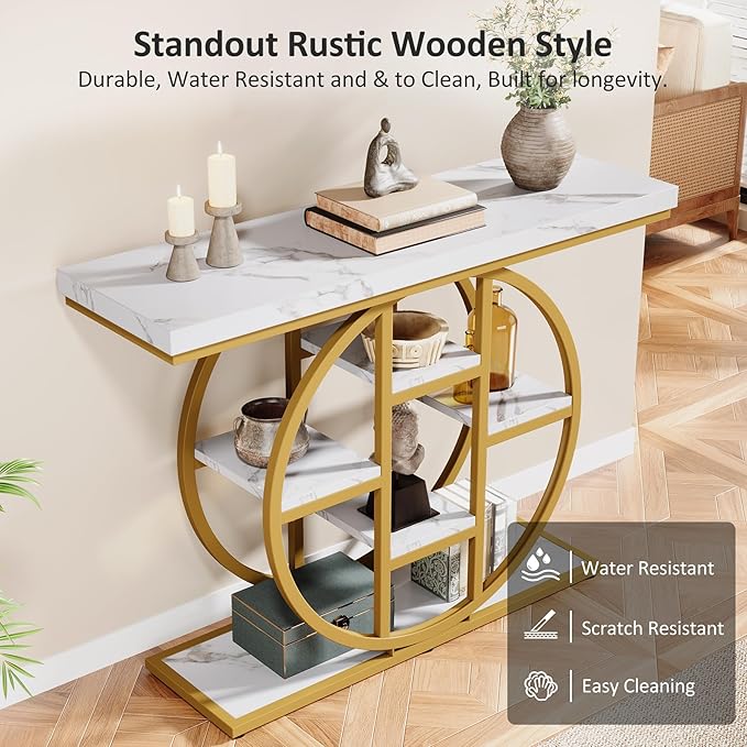 41" Console Table, 4-Tier Entryway Table - Image 6