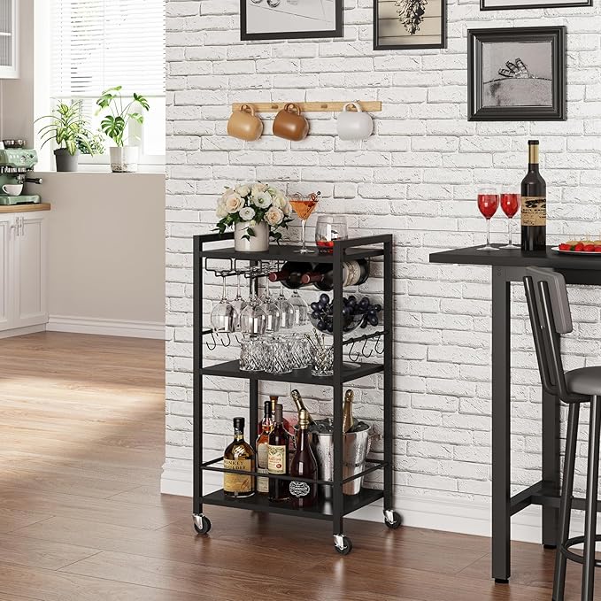 TUTOTAK Bar Cart, Home Bar Serving Cart - Image 4