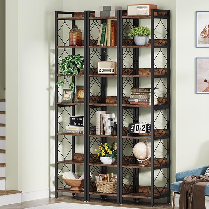 Tribesigns 78.7 Inch Extra Tall Narrow Bookshelf, 7-Tier Skinny Bookcase - Image 3