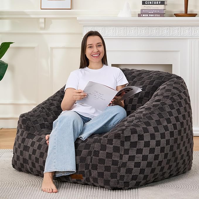 Bean Bag Chairs for Adults, Giant Beanbag Sofa Comfy Reading Chair, Oversized by Unknown