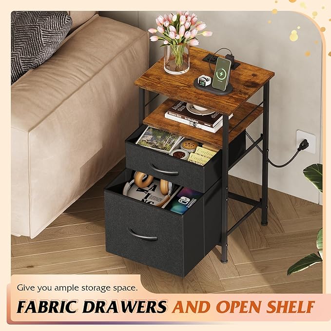 WLIVE Nightstands Set of 2, Night Stand Set 2 - Image 5
