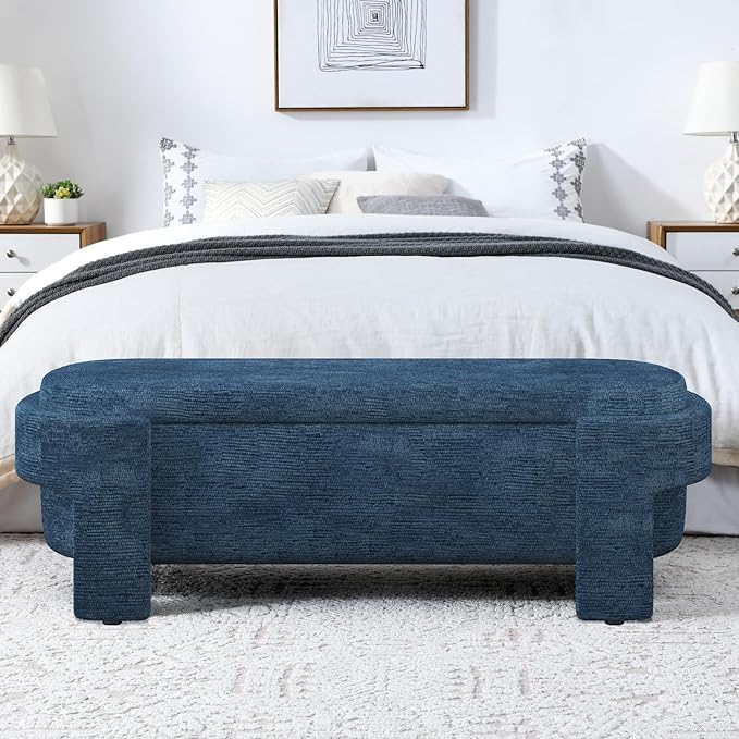 KEIKI 51" Linen Ottoman Bench - Image 6