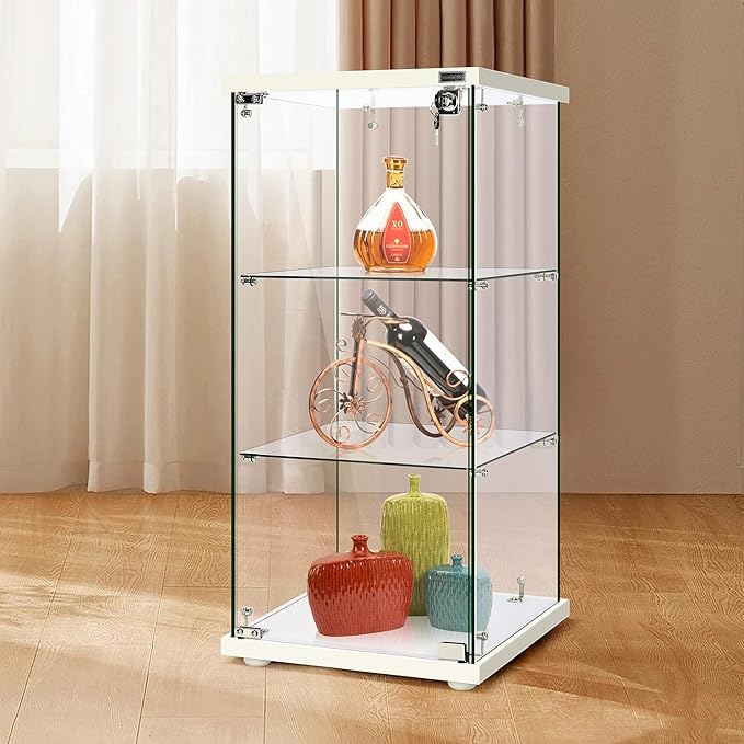 VIVOHOME 3 Layers 16''W x 16''D x 33''H Glass Display Cabinet Showcase by VIVOHOME