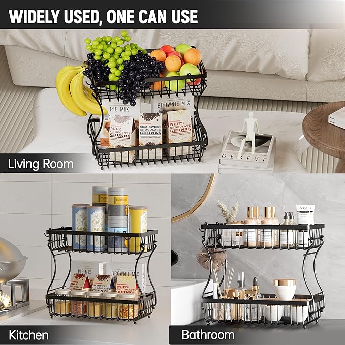 Fruit Basket, 2-Tier Fruit Bowl - Image 7