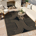 Lahome Modern Geometric Outdoor Easy Jute Rug, 5x7 Patio Living Room Rug Large by Lahome