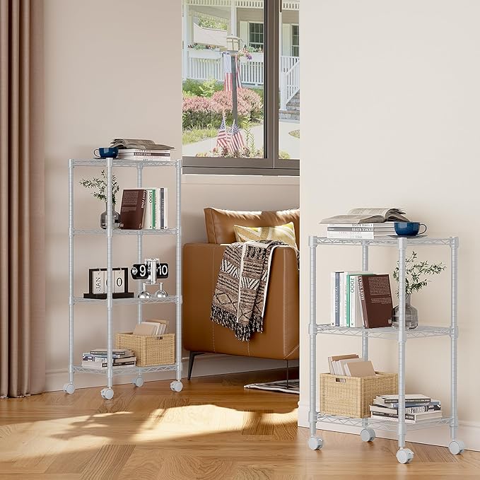 3 Tier Shelf Metal Storage Shelves Wire Rack Closet Organizers - Image 4