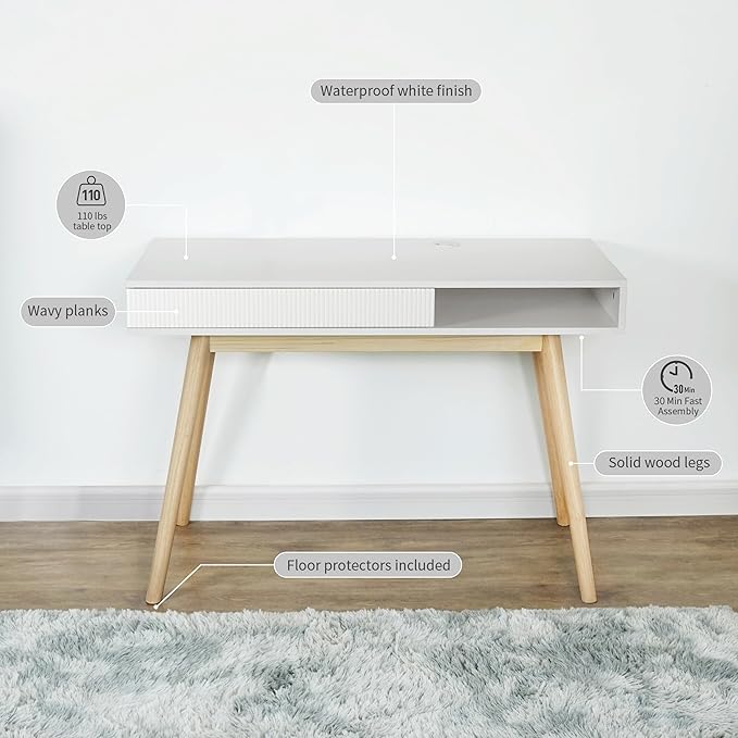 Artswish 42" Wood Modern Office Desk - Image 7