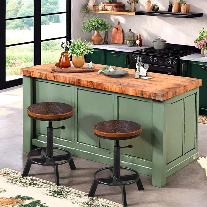 Set of 2-Industrial Bar Stool-Rustic Counter Height Chairs - Image 6