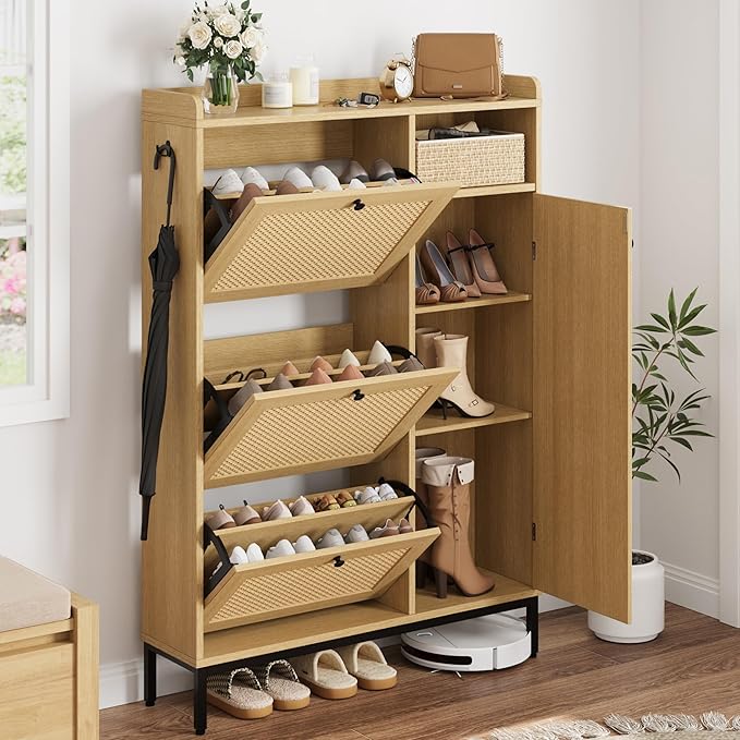 GarveeHome Shoe Cabinet Rattan by GarveeHome