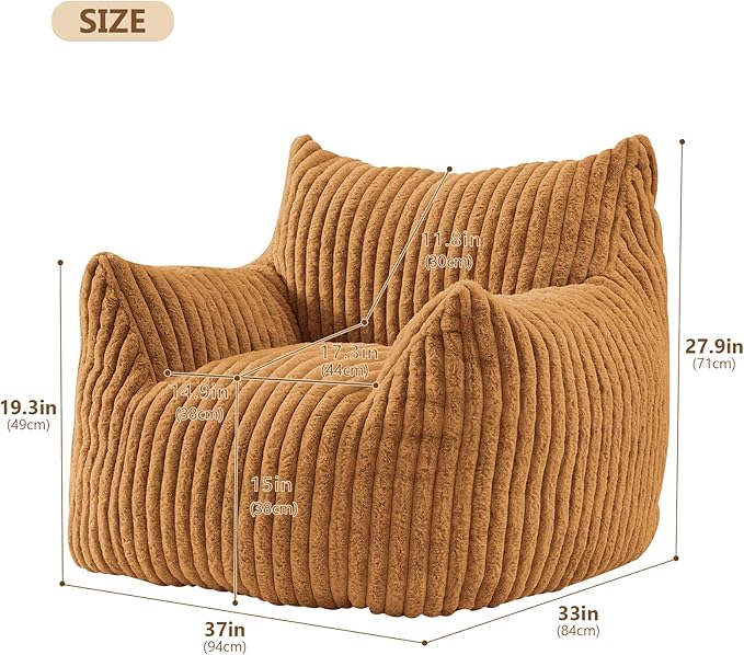 Giant Bean Bag Chairs for Adults Teens, Large Bean Bag Sofa Chairs - Image 2