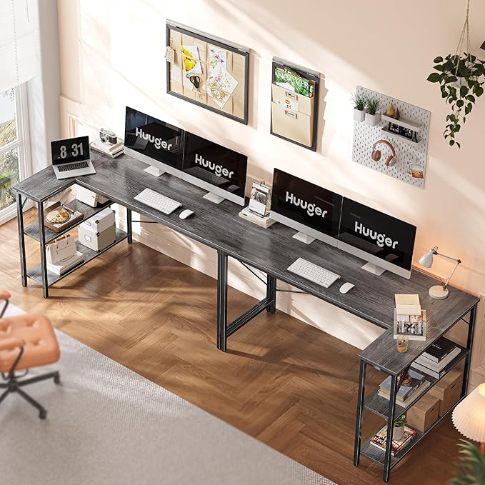 Huuger L Shaped Desk, 55 Inches Computer Desk - Image 5