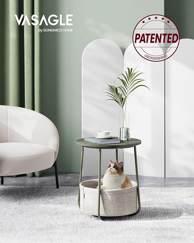 VASAGLE Small Round Side End Table, Modern Nightstand - Image 4