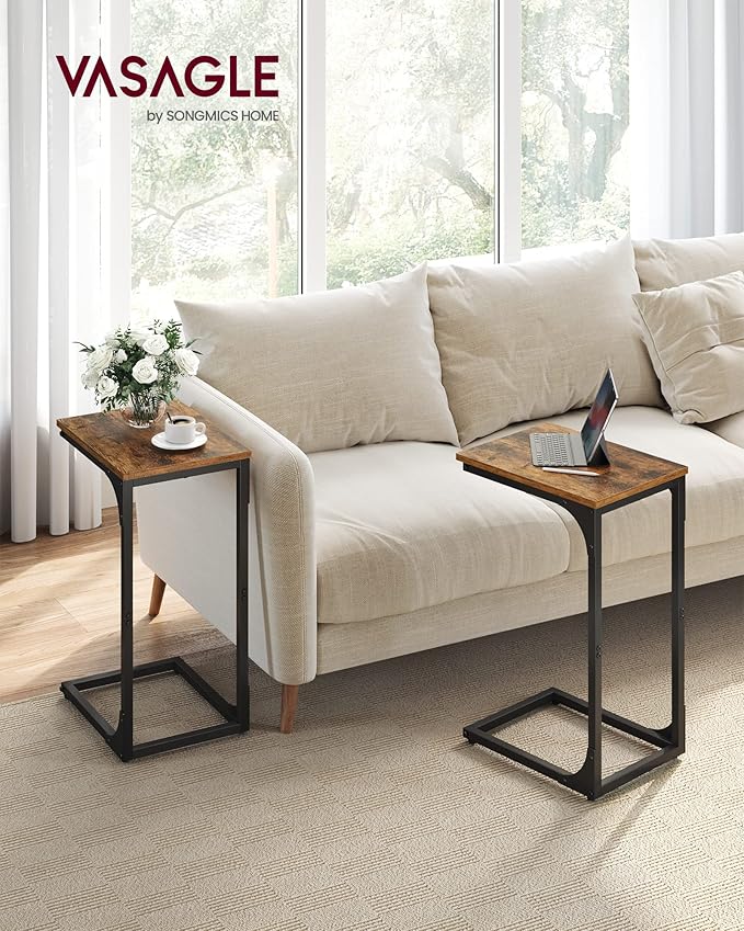 VASAGLE C-Shaped End Table Set of 2, Small Side Table - Image 4