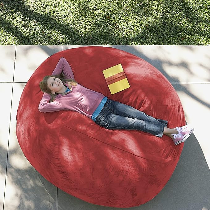 Giant Fur Bean Bag Chair Cover for Kids Adults, Living Room Furniture Big Round - Image 6